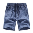 thumbnail image 1 of Sngxgn Mens Shorts Casual Elastic Waist Drawstring Summer Beach Workout Shorts with Pockets(Dark Blue,XXL), 1 of 3