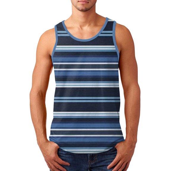 Sngxgn Mens Sleeveless Tank Tops Workout Cut Off Shirts Gym T Shirts(Blue,XL)