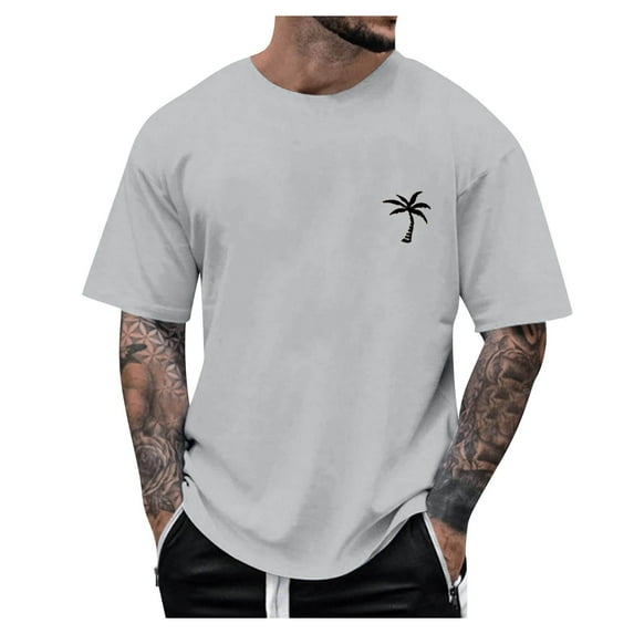 Sngxgn Mens T-Shirt for Men Short Sleeves Men's t-Shirt Crew T-Shirt Crewneck Tee(Grey,XL)