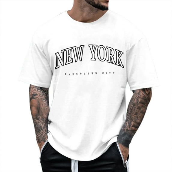 Sngxgn Men's Fit Short Sleeve Crew T-Shirt(White,XXL)