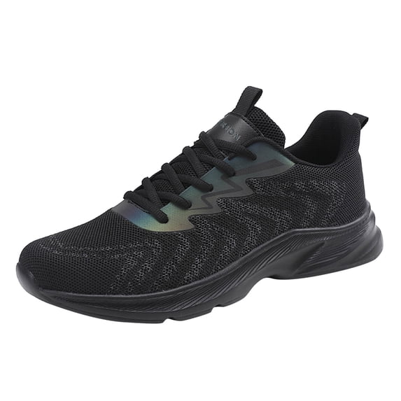 Sngxgn Mens Slip on Walking Shoes Non Slip Breathable Lightweight Seakers Running Shoes for Gym Jogging(Black,43)