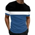 thumbnail image 1 of Sngxgn Mens T Shirt - Short Sleeve Crew Neck Soft Fitted Tees Classic Tshirts(Blue,M), 1 of 4