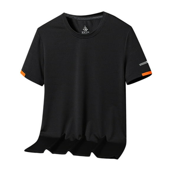 Sngxgn Mens T Shirt Short Sleeve T Shirt Crewneck Tee Regular Fit Ribbed Neckline Shirt for Men(Black,XXXL)