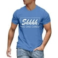 thumbnail image 1 of Sngxgn Mens T Shirt Short Sleeve T Shirt Crewneck Tee Regular Fit Ribbed Neckline Shirt for Men(Light Blue,M), 1 of 6