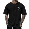thumbnail image 1 of Sngxgn Mens T Shirts,Men's Fashion Solid Color Shirt Spring Summer Casual Short Sleeved Round Neck T Shirts(Black,L), 1 of 4