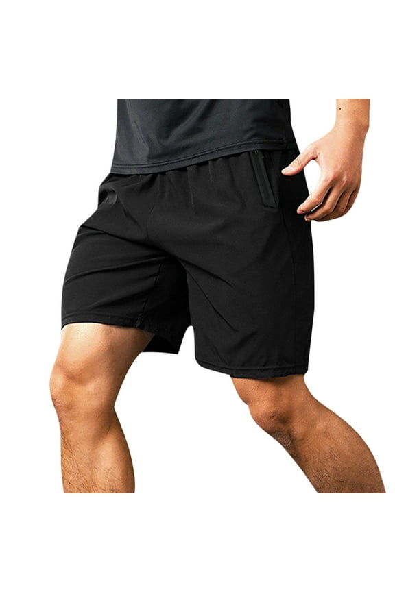 Mens Workout Shorts Hiking Shorts Men Lightweight Sports Gym Shorts Running(Black,XL)
