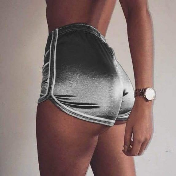 Sngxgn Mid Waisted Running Shorts for Women Liner Gym Workout Shorts with Pockets Soft Lightweight(Silver,XL)