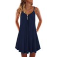 thumbnail image 1 of Sngxgn Mini Sweater Dress for Women, Button up Long Sleeve Knit Dresses for Work in Fall(Blue,S), 1 of 6