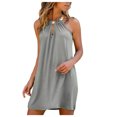 thumbnail image 1 of Sngxgn Mini Sweater Dress for Women, Button up Long Sleeve Knit Dresses for Work in Fall(Grey,L), 1 of 8