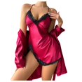 thumbnail image 1 of Sngxgn Nightgowns for Women Button up Sleepshirt Short Sleeve Nightshirt Soft Sleepwear V Neck Pajama Dress(Red,S), 1 of 5