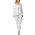 thumbnail image 1 of Sngxgn Pajamas Set for Women Soft Comfy Button up Sleepwear Plus Size Pj Lounge Sets Loungewear(White,M), 1 of 5