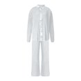 thumbnail image 1 of Sngxgn Pajamas Women's Long Sleeve Sleepwear Soft Button up Loungewear Pjs Lounge Set Nightwear(White,S), 1 of 2