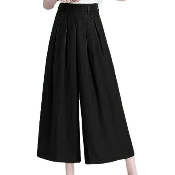 Sngxgn Pants for Women High Waisted Pants Drawstring Elastic Casual Pants Work(Black,XL)