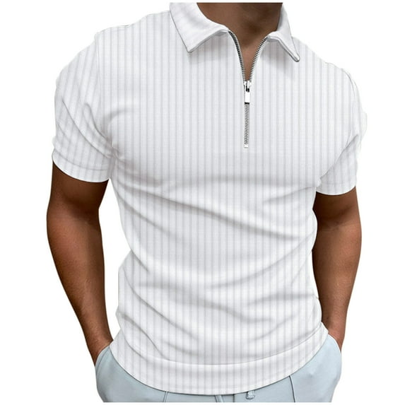 Sngxgn Polos for Men Mens Polo Shirts Short Sleeve Summer Casual Shirt(White,XL)
