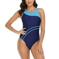 thumbnail image 1 of Sngxgn Printed Swimsuit for Women Crisscross Back Bathing Suit Modest Athletic Swimming Suit(BU1,M), 1 of 6