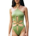 thumbnail image 1 of Sngxgn Printed Swimsuit for Women Crisscross Back Slimming Bathing Suit Modest Athletic Swimming Suit(Green,XL), 1 of 6