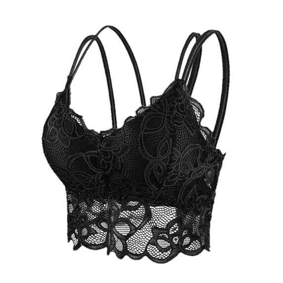 Sngxgn Pure Comfort Lace Bra, Stretchy Underwire Bra, Convertible Lace Underwire Bra for Everyday Comfort(Black,L)
