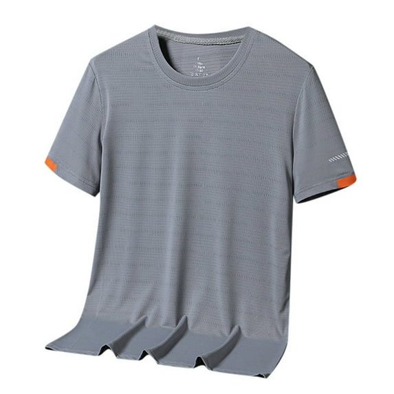 Sngxgn Shirt Men T-Shirt Summer Street Fashion Casual Short Sleeve Tees(Grey,XXXL)