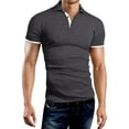 thumbnail image 1 of Sngxgn Shirts for Men - Fit Short-Sleeve Polo, Athletic Casual Collared T-Shirt(Dark Gray,M), 1 of 3