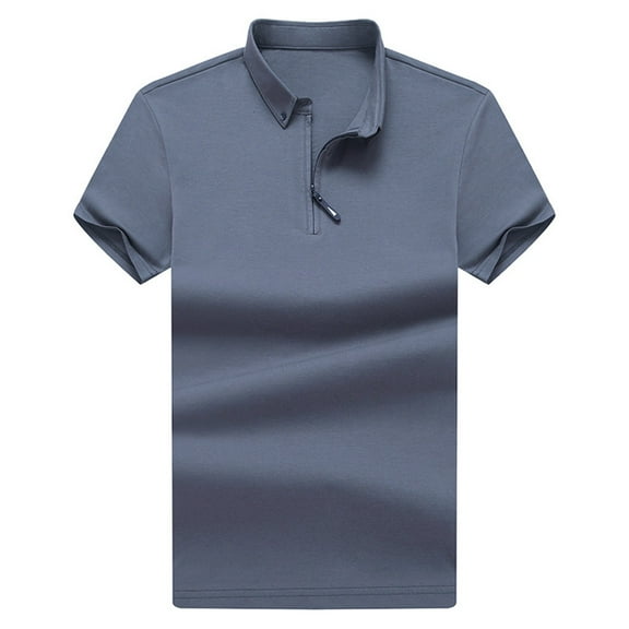 Sngxgn Shirts for Men - Short Sleeve Casual Polo Shirt(GY1,XXXXL)