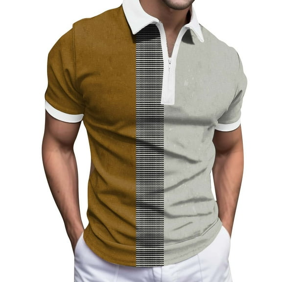 Sngxgn Shirts for Men - Short Sleeve Casual Polo Shirt(Grey,M)