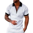 thumbnail image 1 of Sngxgn Shirts for Men - Short Sleeve Casual Polo Shirt(White,XXXL), 1 of 5