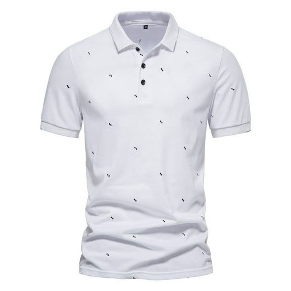 Sngxgn Short-Sleeve Classic Fit Mens Polo Shirt with and Polo Shirt(White,S)