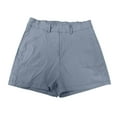 thumbnail image 1 of Sngxgn Short Women Summer Running Gym Sports Waistband Shorts with Pockets(Sky Blue,S), 1 of 3
