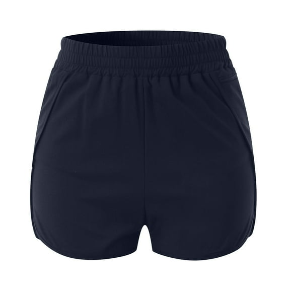 Sngxgn Women Casual High Waisted Casual Shorts Frayed Raw Hem Ripped Casual Shorts(Navy,L)