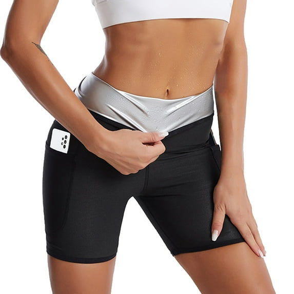 Sngxgn Shorts for Women High Waist Tummy Control Workout Yoga Running Compression Exercise Shorts(Black,S)