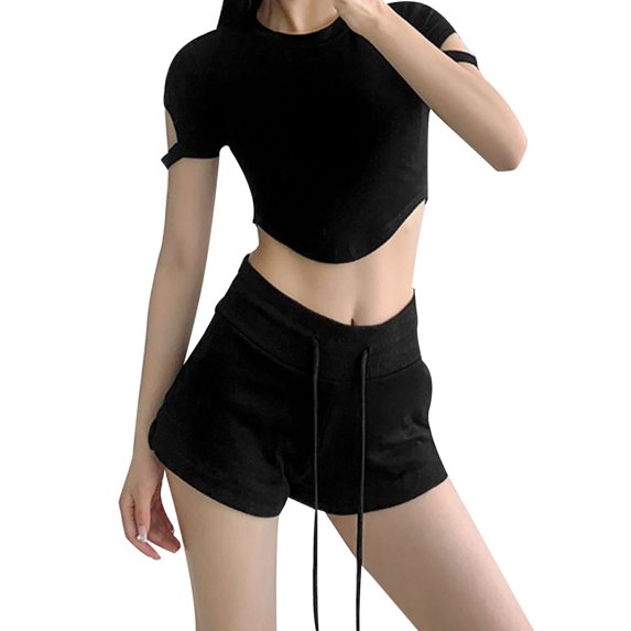 Sngxgn Shorts for Women High Waisted Long Running Shorts with Pockets(Black,M)