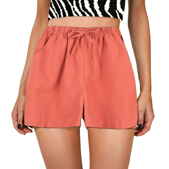 Sngxgn Shorts for Women High Waisted Long Running Shorts with Pockets(Red,XXL)