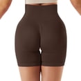 thumbnail image 1 of Sngxgn Shorts for Women High Waisted Workout Running Soft Gym Short Yoga Leggings(Brown,L), 1 of 5