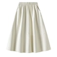thumbnail image 1 of Sngxgn Skirt for Women High Waist A line Summer Fall Skirts(White,One Size), 1 of 6