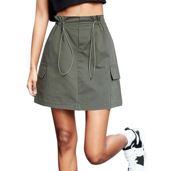 Sngxgn Skirt for Women Pleated High Waist Skater Skirt Skirts(Green,M)