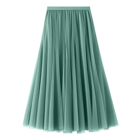 Sngxgn Skirts Basic Casual Versatile Stretchy High Waist Ribbed Mini Skirt(Green,One Size)