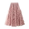 thumbnail image 1 of Sngxgn Skirts Basic Casual Versatile Stretchy High Waist Ribbed Mini Skirt(Pink,One Size), 1 of 4