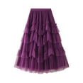 thumbnail image 1 of Sngxgn Skirts Basic Casual Versatile Stretchy High Waist Ribbed Mini Skirt(Purple,One Size), 1 of 9