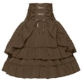 thumbnail image 1 of Sngxgn Skirts for Women Crossover High Waisted Ruffle Layered Skort Skirts(Brown,S), 1 of 8