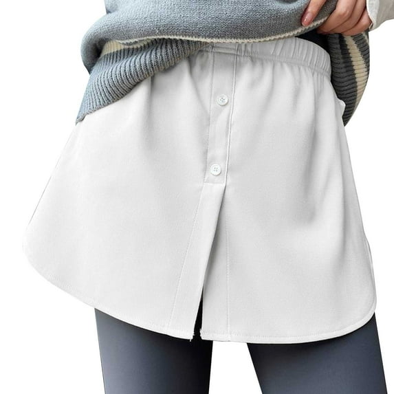 Sngxgn Skirts for Women High Waisted Fall Bodycon A Line Pencil Mini Skirt(White,L)