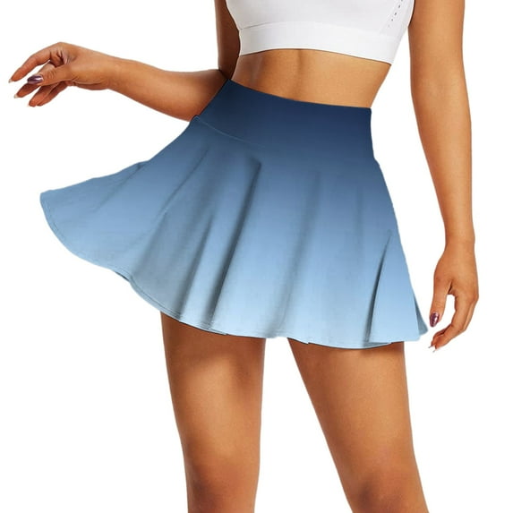 Sngxgn Skirts for Women Pleated Skirts with High Waisted(Blue,XL)