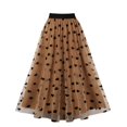 thumbnail image 1 of Sngxgn Skirts for Women with Shorts High Waist Pleated Skirts(Brown,L), 1 of 8