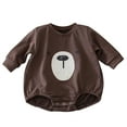 thumbnail image 1 of Sngxgn Solid Short Sleeve Baby Boy Bodysuits Cotton Cartoon Baby Clothes Soft Outfits(Coffee,73), 1 of 3