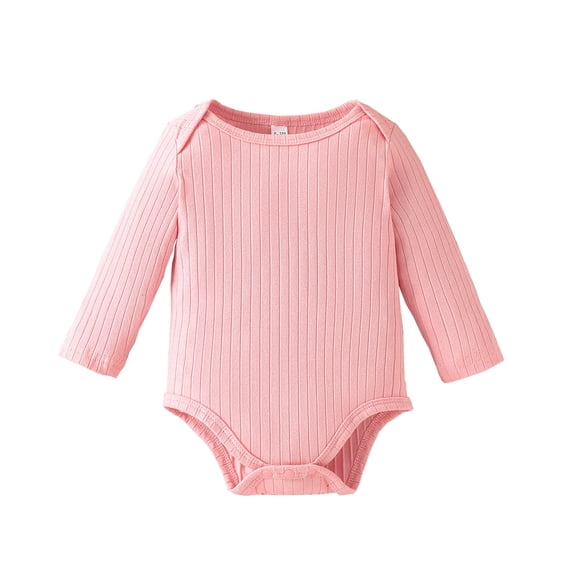 Sngxgn Solid Short Sleeve Baby Girl Bodysuits Cotton Cartoon Baby Clothes Soft Outfits(Pink,18)