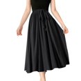 thumbnail image 1 of Sngxgn Solid Stretchy Cotton High Waist A-line Flared Casual Skater Mini Skirt(Black,One Size), 1 of 7