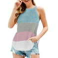 thumbnail image 1 of Sngxgn Spaghetti Strap Camisole Top Strap Tank Top for Women(Light Blue,M), 1 of 7