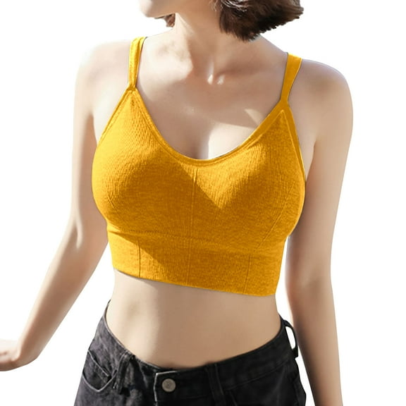 Sngxgn Women's Tummy Control Scoop Neck Camisole Tops for Women Seamless Tank Top(Yellow,One Size)