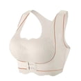 thumbnail image 1 of Sngxgn Sports Bras for Women Padded Strappy Sports Bra Seamless Mid Impact Workout Crop Tops(Beige,L), 1 of 2