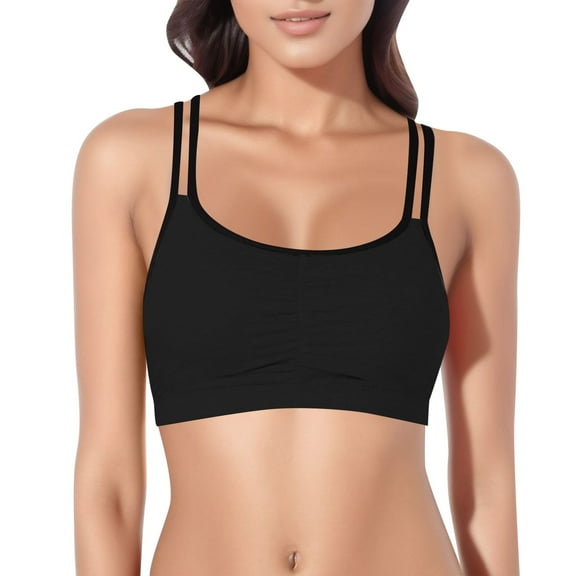 Sngxgn Sports Bras for Women Seamless Comfortable Yoga Bra with Pads(Black,M)