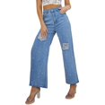 thumbnail image 1 of Sngxgn Straight Leg Jeans for Women Casual Mid Waisted Pants(Blue,XS), 1 of 9